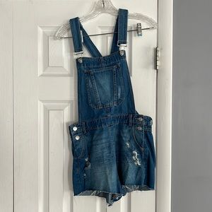 H&M denim shorts overalls women’s size 8